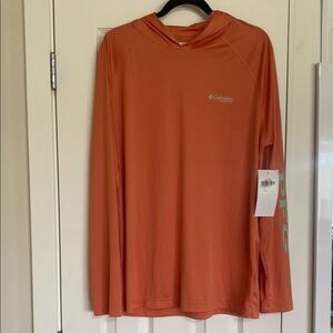 Columbia Orange Long Sleeve Performance Fishing Hoodie
